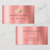 Trendy Glam Crown Rose Gold Visitenkarte (Vorne/Hinten)