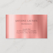 Trendy Glam Crown Rose Gold Visitenkarte (Rückseite)