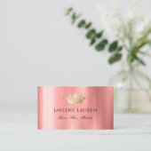 Trendy Glam Crown Rose Gold Visitenkarte (Stehend Vorderseite)