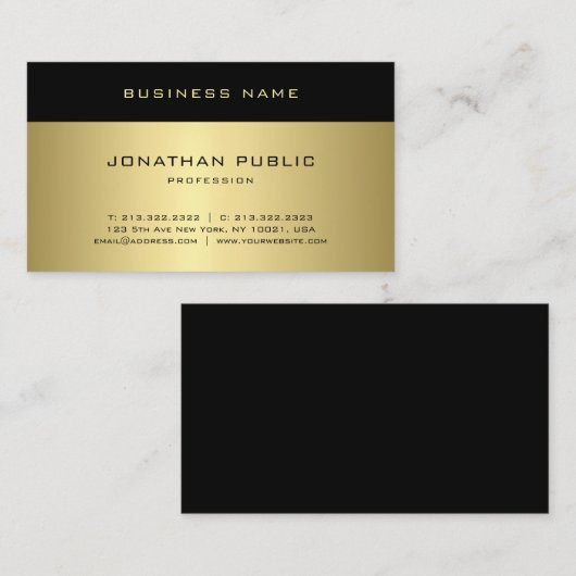 Trendy Glam Gold Look Moderne Elegant Minimalistis Visitenkarte (Vorne/Hinten)