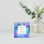 Trendy & Glam Holographic Mermaid Glitzer Glitzern Quadratische Visitenkarte (Stehend Vorderseite)