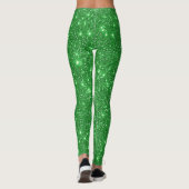 Trendy Glam Irish Green Sparkle Shimmer Glitzer Leggings (Rückseite)