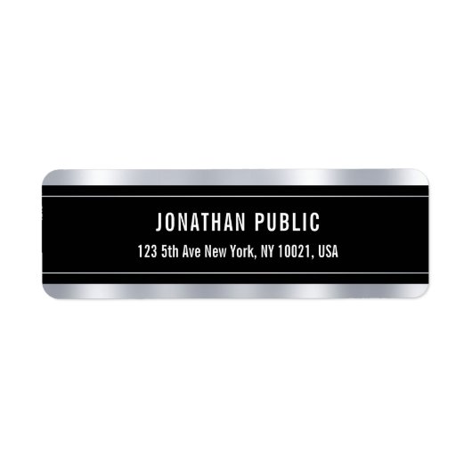 Trendy Glamour Black Silver Template Elegant (Vorne)