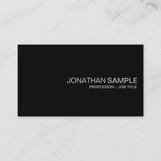 Trendy Glamour Design Schlicht Schwarz-weiß De Lux Visitenkarte (Vorderseite)