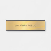 Trendy Glamour Gold Minimalistische Vorlage Elegan Türschild (Vorderseite )