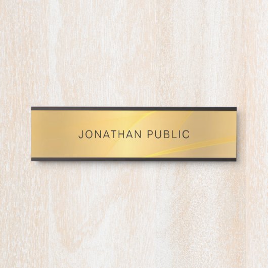Trendy Glamour Gold Minimalistische Vorlage Elegan Türschild (Vorderseite )