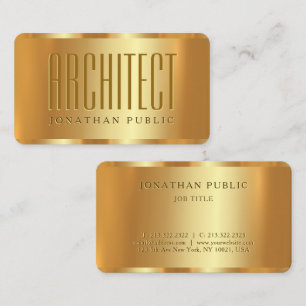 Trendy Glamour Gold Template Luxury Architecture Visitenkarte