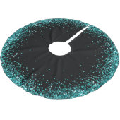 Trendy Glitzer Art Black Aquamarin Tree Rock Polyester Weihnachtsbaumdecke (Schrägansicht)