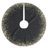 Trendy Glitzer Art Black Gold Treppenhaus Polyester Weihnachtsbaumdecke (Vorderseite)