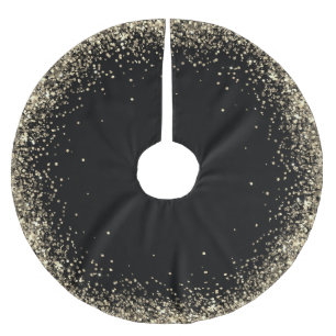 Trendy Glitzer Art Black Gold Treppenhaus Polyester Weihnachtsbaumdecke