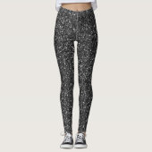 Trendy Glitzer Black Chic Leggings (Vorderseite)
