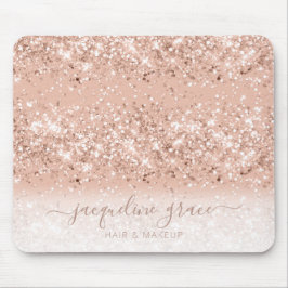 Trendy Glitzer Blush Pink Rose Gold Makeup Haar Mousepad