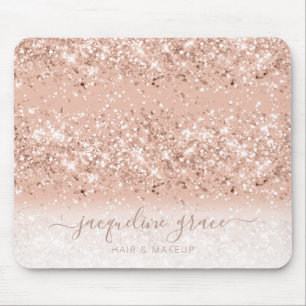 Trendy Glitzer Blush Rosa Rose Gold Makeup Haar Mousepad