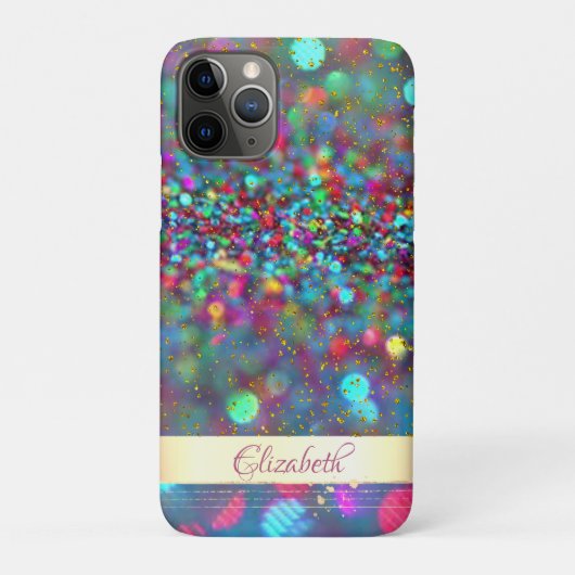 Trendy Glitzer Bokeh Gold Confetti - Personalisier Case-Mate iPhone Hülle (Rückseite)