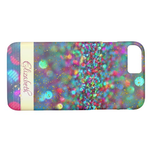 Trendy Glitzer Bokeh Gold Confetti - Personalisier Case-Mate iPhone Hülle (Rückseite (Horizontal))