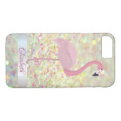 Trendy Glitzer Bokeh Pink Flamingo - Personalisier Case-Mate iPhone Hülle (Rückseite (Horizontal))