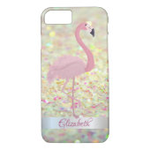 Trendy Glitzer Bokeh Pink Flamingo - Personalisier Case-Mate iPhone Hülle (Rückseite)