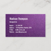 Trendy Glitzer Custom Makeup Artist Visitenkarte (Rückseite)