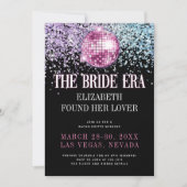 Trendy Glitzer Disco Bridge Junggeselinnen-Abschie Einladung (Vorderseite)