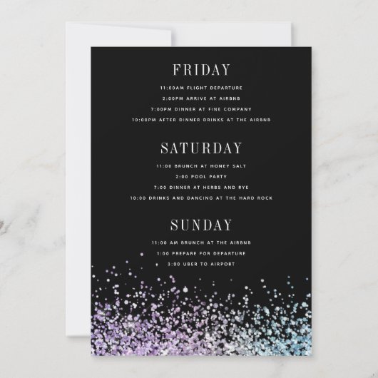 Trendy Glitzer Disco Bridge Junggeselinnen-Abschie Einladung (Rückseite)