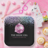 Trendy Glitzer Disco Bridge Junggeselinnen-Abschie Pappteller (Party)