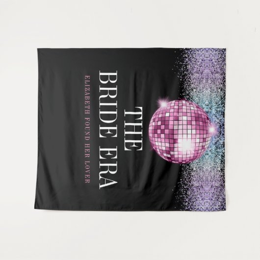 Trendy Glitzer Disco Bridge Junggeselinnen-Abschie Wandteppich (Vorderseite (Horizontal))