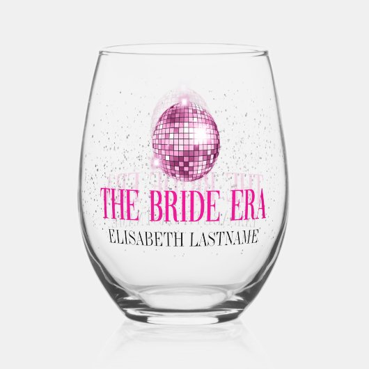 Trendy Glitzer Disco Bridge Junggeselinnen-Abschie Weinglas Ohne Stiel (Rückseite)