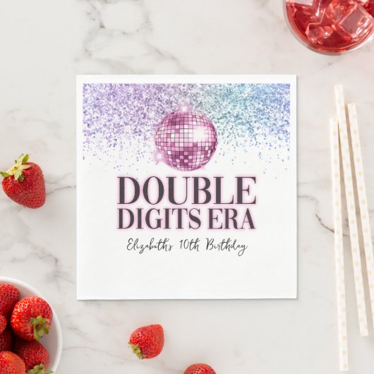 Trendy Glitzer Disco Double Digits Era Paper Serviette (Beispiel)
