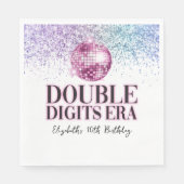 Trendy Glitzer Disco Double Digits Era Paper Serviette (Vorderseite)
