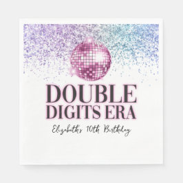 Trendy Glitzer Disco Double Digits Era Paper Serviette