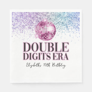 Trendy Glitzer Disco Double Digits Era Paper Serviette