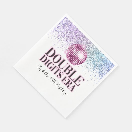 Trendy Glitzer Disco Double Digits Era Paper Serviette (Ecke)