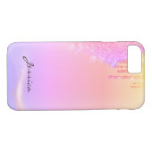 Trendy Glitzer Holografy Rosa Tropfen individuelle Case-Mate iPhone Hülle (Rückseite (Horizontal))