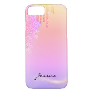 Trendy Glitzer Holografy Rosa Tropfen individuelle Case-Mate iPhone Hülle