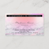 Trendy Glitzer Holographic Tropfens Lashes Marmor Visitenkarte (Rückseite)