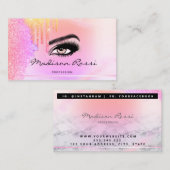 Trendy Glitzer Holographic Tropfens Lashes Marmor Visitenkarte (Vorne/Hinten)