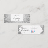 Trendy Glitzer-Juwel-mini silberne Geschäfts-Karte Mini Visitenkarte (Vorne/Hinten)