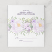 Trendy Glitzer Lila Floral Sweet 16 Party Platzkarte (Außenseite Aufgefaltet)