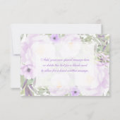 Trendy Glitzer Lila Floral Sweet 16 Vielen Dank Dankeskarte (Rückseite)