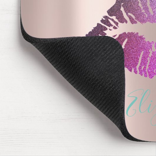 Trendy Glitzer Lips Rainbow Tropfens Mousepad (Ecke)