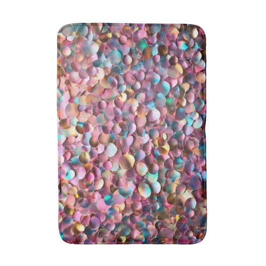 Trendy Glitzer Opal Holographic Collection Badematte (Vorderseite Vertikal)