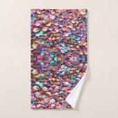 Trendy Glitzer Opal Holographic Collection Badhandtuch Set (Handtuch)