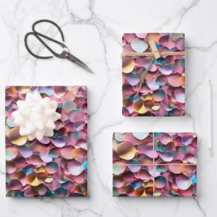 Trendy Glitzer Opal Holographic Collection Geschenkpapier Set