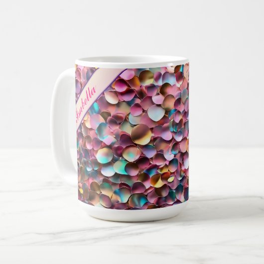 Trendy Glitzer Opal Holographic Collection Kaffeetasse (Vorderseite Links)