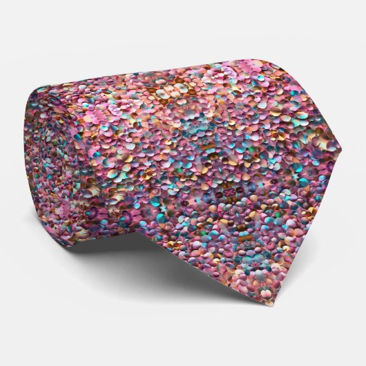 Trendy Glitzer Opal Holographic Collection Krawatte (Gerollt)