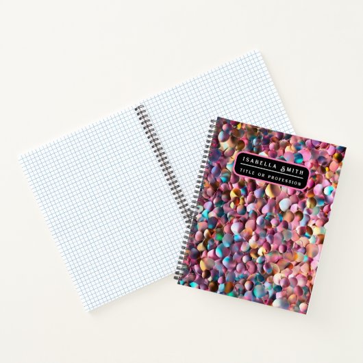 Trendy Glitzer Opal Holographic Collection Notizblock (Innenseite)