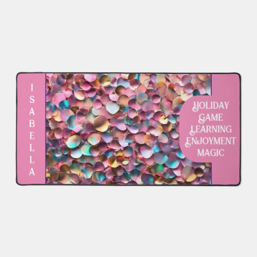 Trendy Glitzer Opal Holographic Collection Schreibtischunterlage (Vorderseite)