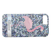 Trendy Glitzer Pink Flamingo - Personalisiert Case-Mate iPhone Hülle (Rückseite (Horizontal))