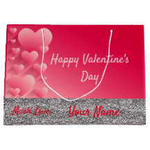 Trendy Glitzer Pink Hearts Valentine Name Geschenk
