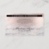 Trendy Glitzer Rose Gold Tropfen Lashes Marmor Visitenkarte (Rückseite)